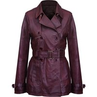 Mittellanger Damen-Trenchcoat aus Leder – Oakham