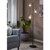 Moderne Stehlampe, 3-flammig, Schwarz-gold