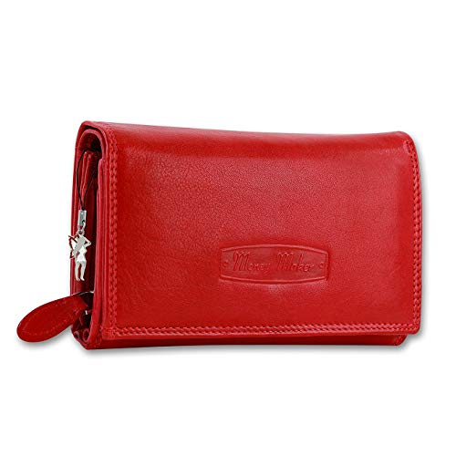 Money Maker RFID Blocker Echtleder Geldbörse Damen Kellnerbörse rot 15.5x3x9.5cm von Money Maker