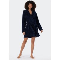 Morgenmantel Teddy-Fleece Comfort-Fit dunkelblau - Essentials L von Schiesser