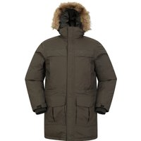 Mountain Warehouse Herren Antarctic Extreme wasserdichte Daunenjacke (dunkles Khaki)
