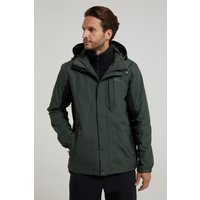 Mountain Warehouse Herren Thunderstorm 3-in-1 wasserdichte Jacke (Khaki)