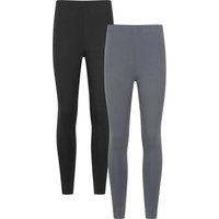 Mountain Warehouse - Leggings 2er-Pack für Damen (Grau/Schwarz)