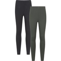 Mountain Warehouse - Leggings 2er-Pack für Damen (Schwarz/Grün)