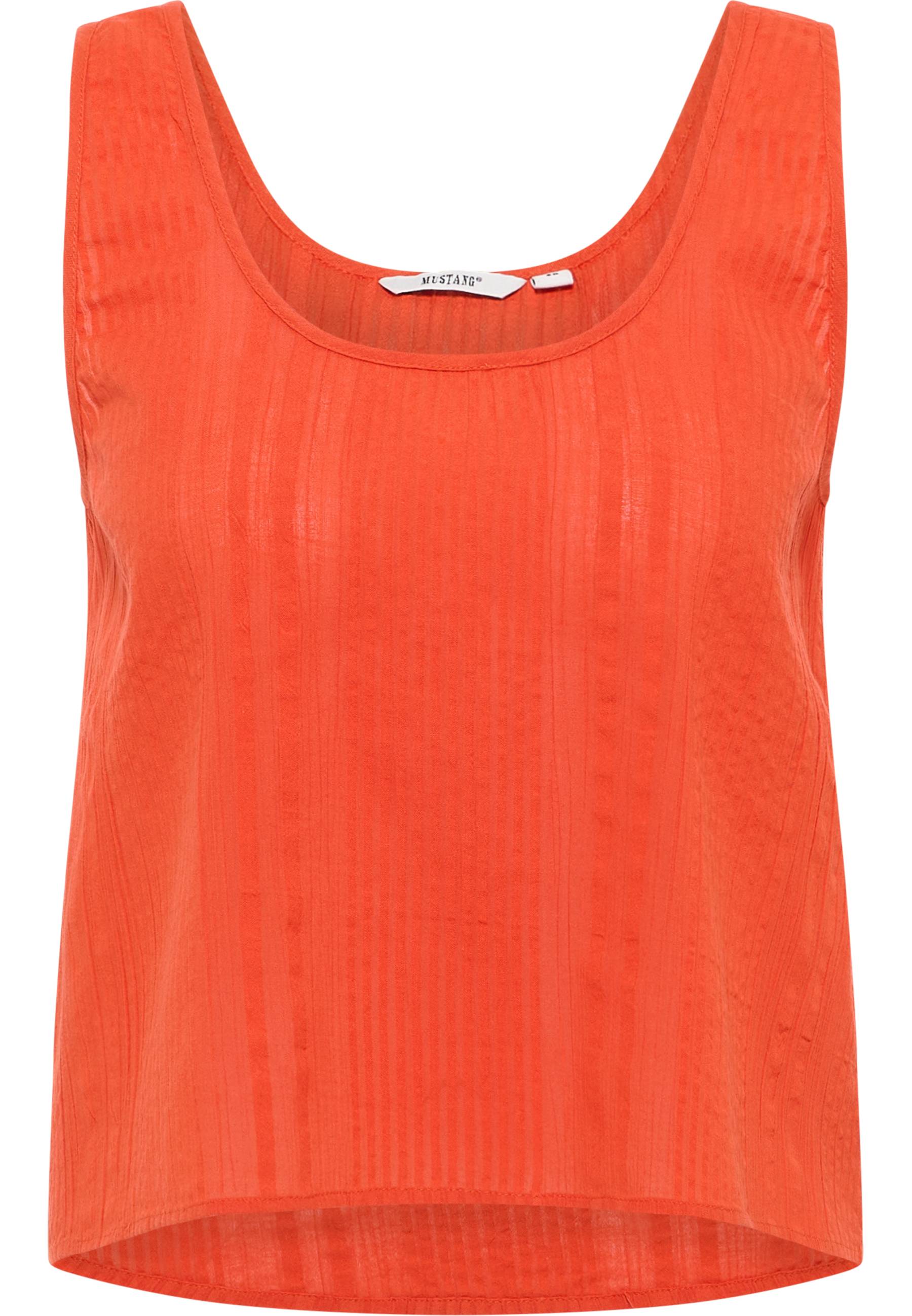 Mustang Damen Ärmellose Bluse Style Edison orangerot Mustang Damen Ärmellose Bluse Style Edison orangerot