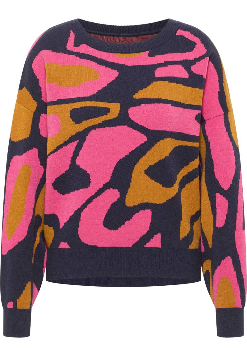 Mustang Damen Langarmpullover Strickpullover dunkelblau