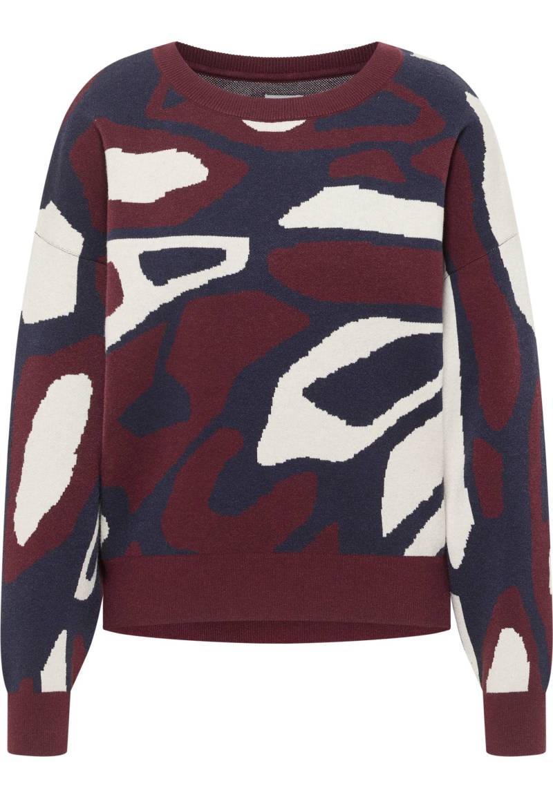 Mustang Damen Langarmpullover Strickpullover dunkelrot