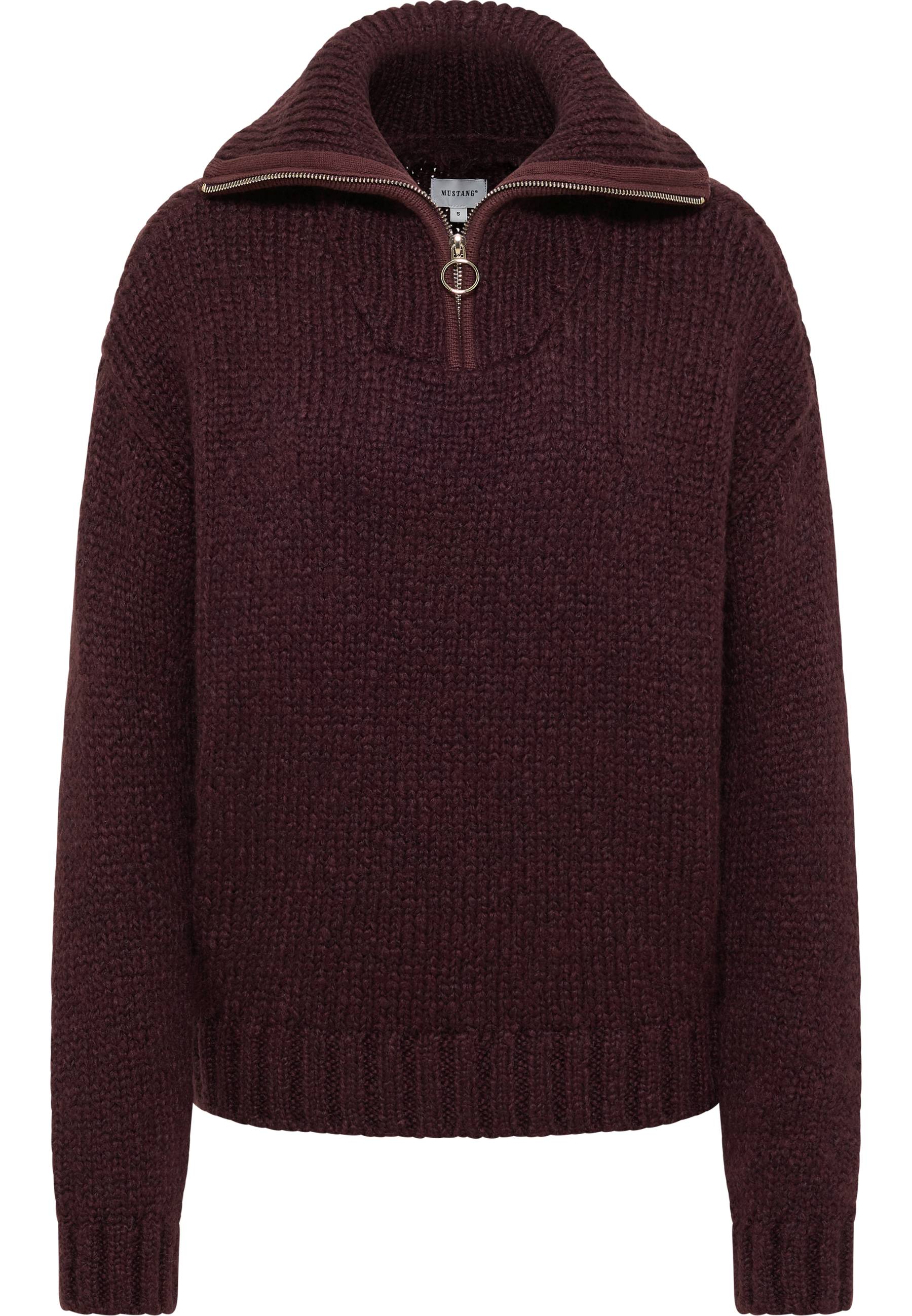 Mustang Damen Langarmpullover Style Madera dunkelbraun