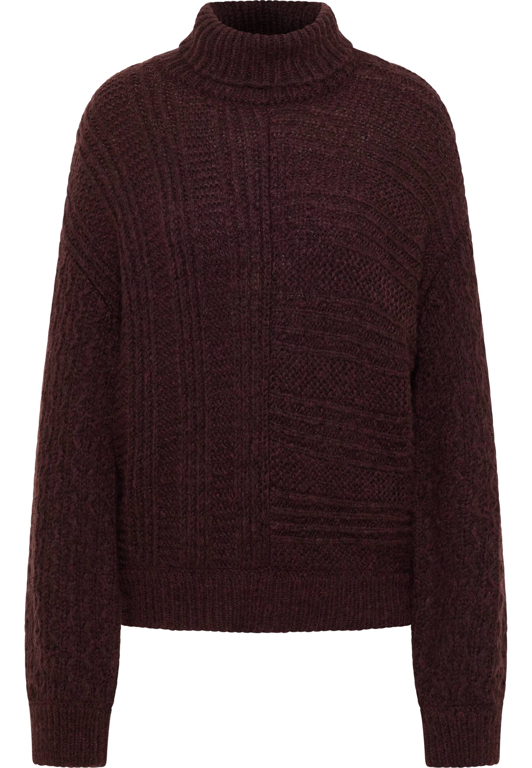 Mustang Damen Langarmpullover Style Rosie dunkelbraun