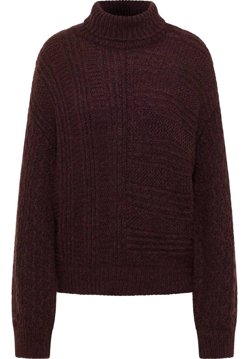 Mustang Damen Langarmpullover Style Rosie dunkelbraun