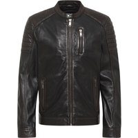 Mustang Herren Jacke Lederjacke, schwarz