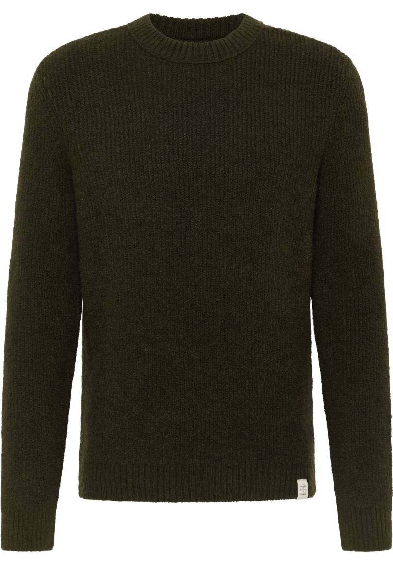 Mustang Herren Langarmpullover Style Emil C Crew dunkelgrün