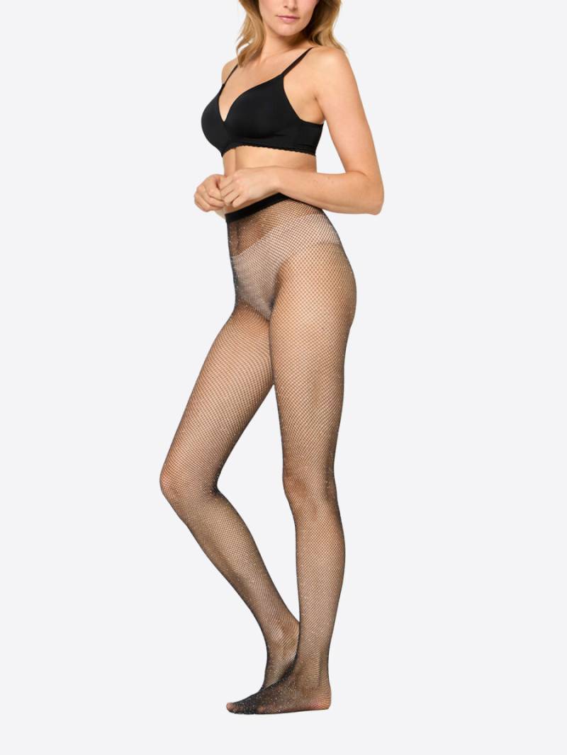 NUR DIE Damen Feinstrumpfhose Glitzer Netzstrumpfhose