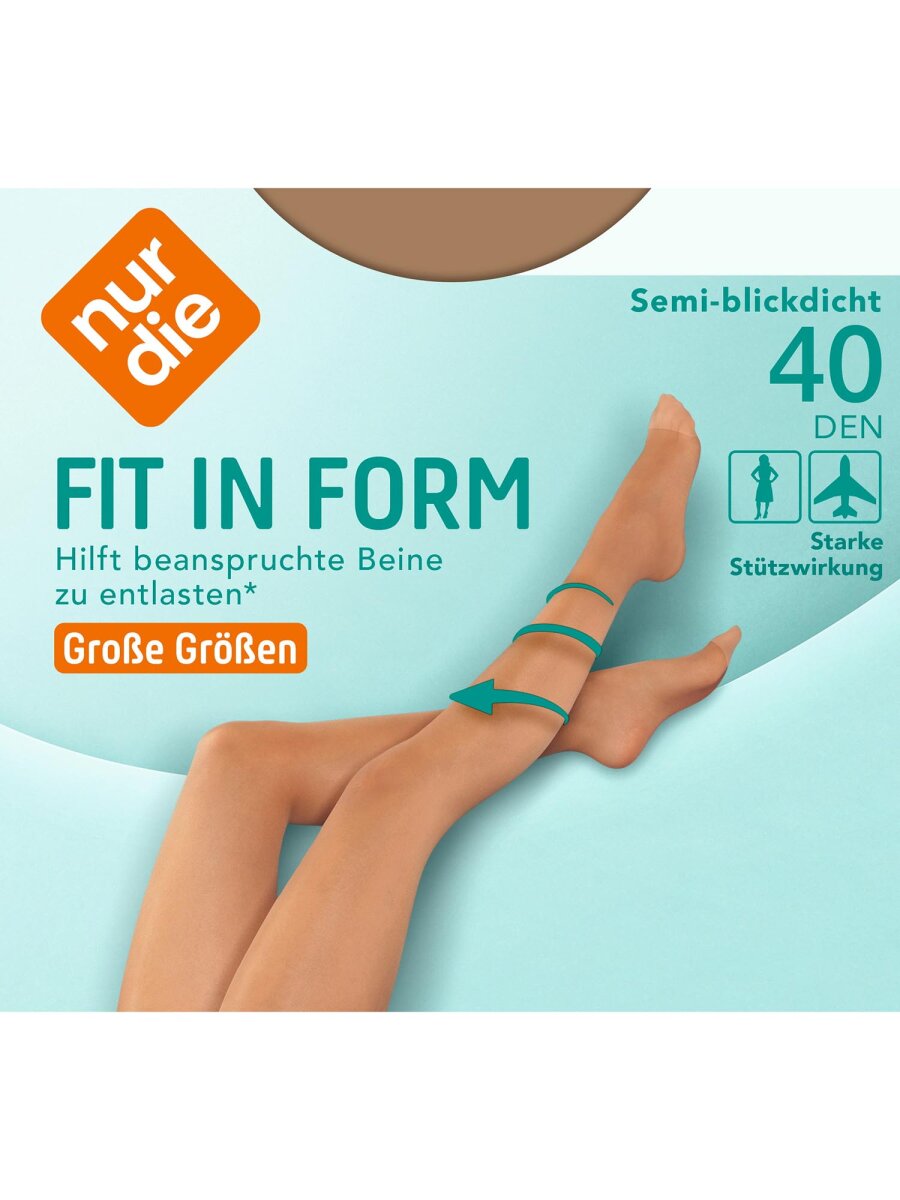 NUR DIE Damen Strumpfhose Fit in Form Große Größen 40 DEN