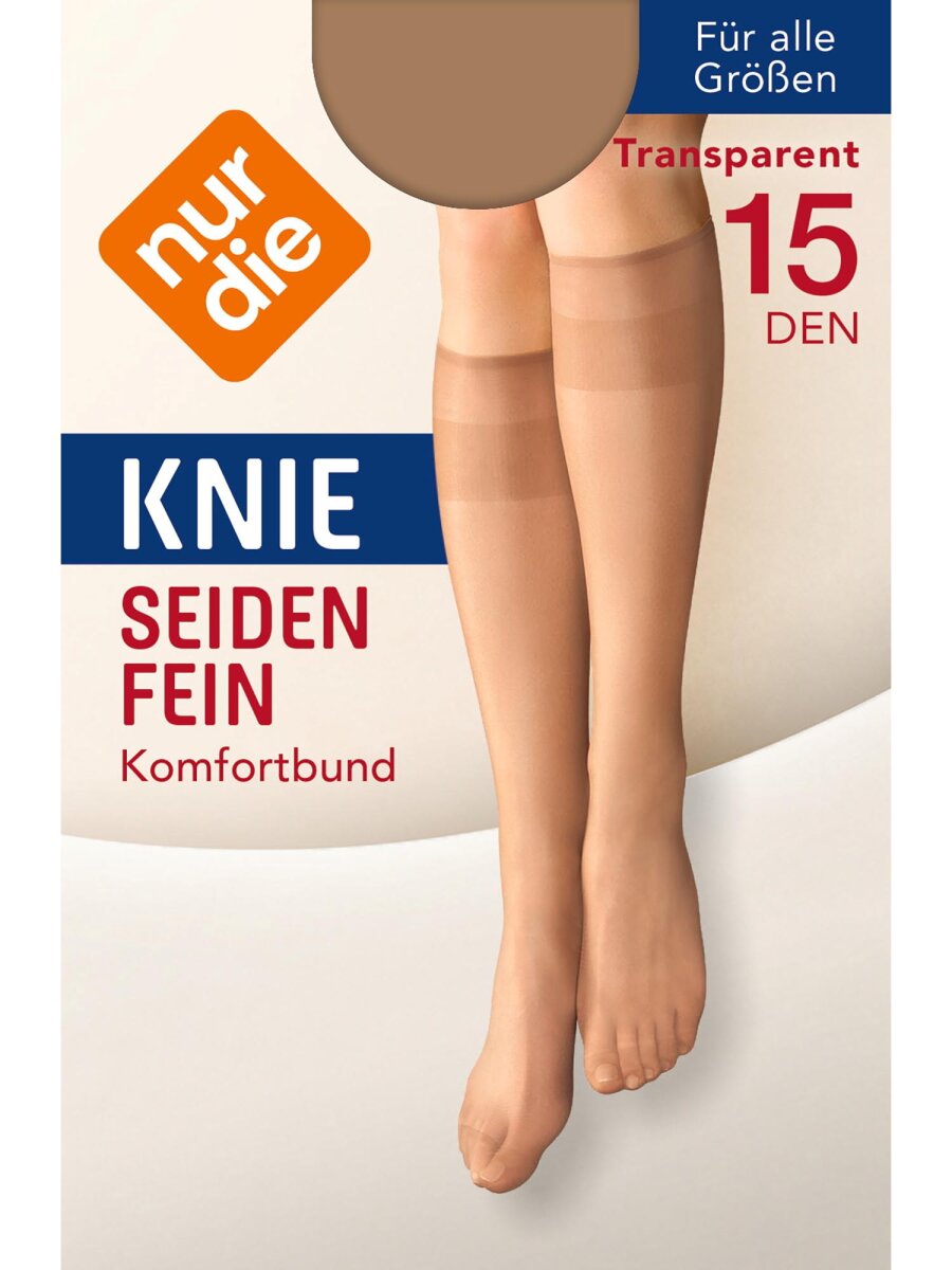 NUR DIE Damen Kniestrümpfe Seidenfein 15 DEN