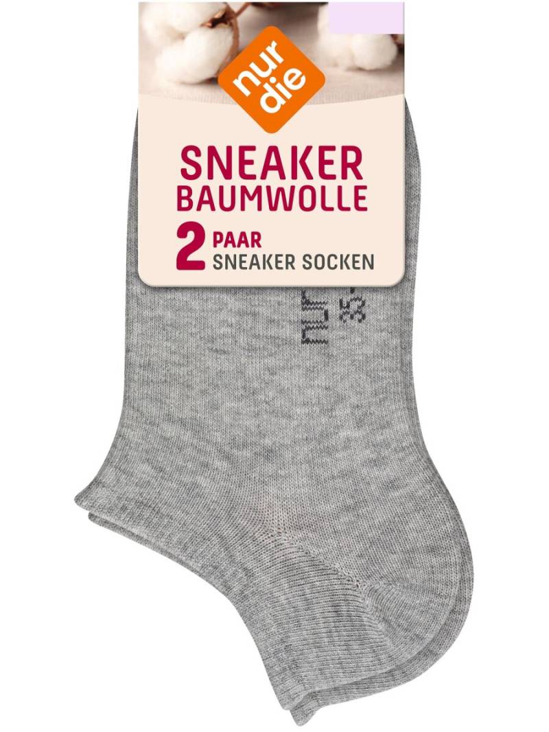 NUR DIE Damen Sneakersocken Baumwolle 2er Pack
