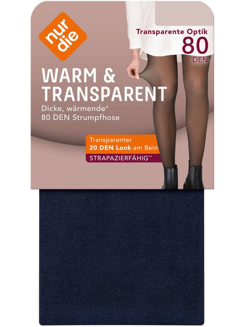 NUR DIE Damen Strumpfhose Warm & Transparent Strapazierfähig 80 DEN