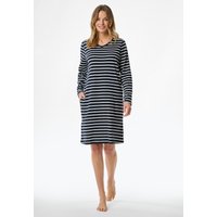 Nachthemd langarm Streifen nachtblau - Casual Essentials 44 von Schiesser