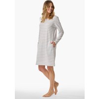 Nachthemd langarm Streifen silbergrau meliert - Casual Essentials 48 von Schiesser