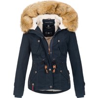 Navahoo Damen Winterjacke Pearl – Kurz-Parka mit Teddyfell & Abnehmbarem Kunstfellkragen