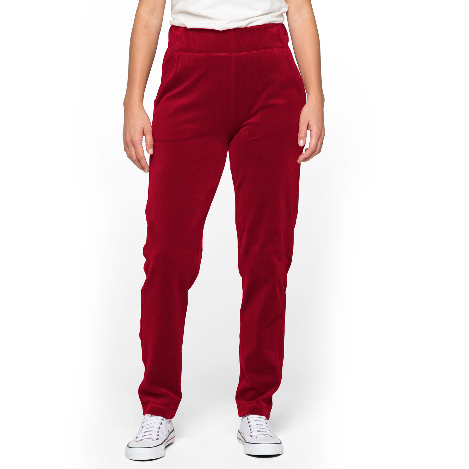 Nicki-Hose aus reiner Bio-Baumwolle mit elastischem Bund, rubin 44/46 von Waschbär