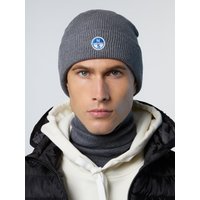 North Sails Beanie Micro-Rib-Strick mit Logo-Patch