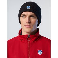 North Sails Beanie Micro-Rib-Strick mit Logo-Patch