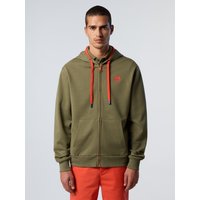 North Sails Kapuzenpullover Durchgehender Reißverschluss mit Logo-Patch