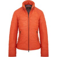 Orangefarbene gesteppte Bomberjacke aus Leder für Damen - Hamar Orangefarbene gesteppte Bomberjacke aus Leder für Damen - Hamar