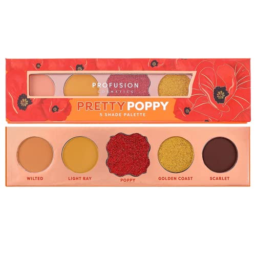 Profusion Cosmetics Blühende Farbtöne – hübsche Mohnblumen-Palette mit 5 Farbtönen, Orange von Profusion Cosmetics