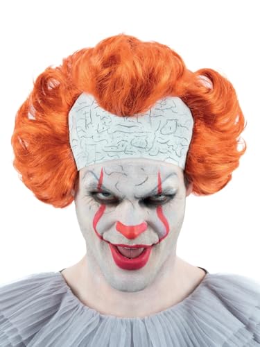 Smiffys IT Chapter 2, Pennywise-Perücke, mit Latex-Kopfbedeckung von Smiffys