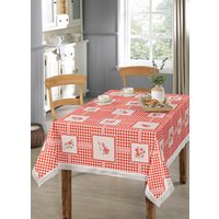 Pflegeleichte Wachstuch-Tischdecke, Rot, Grösse 110 (Tischdecke, 110x140 cm)