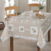 Pflegeleichte Wachstuch-Tischdecke Grösse 140 (Tischdecke 140/210 cm) Beige