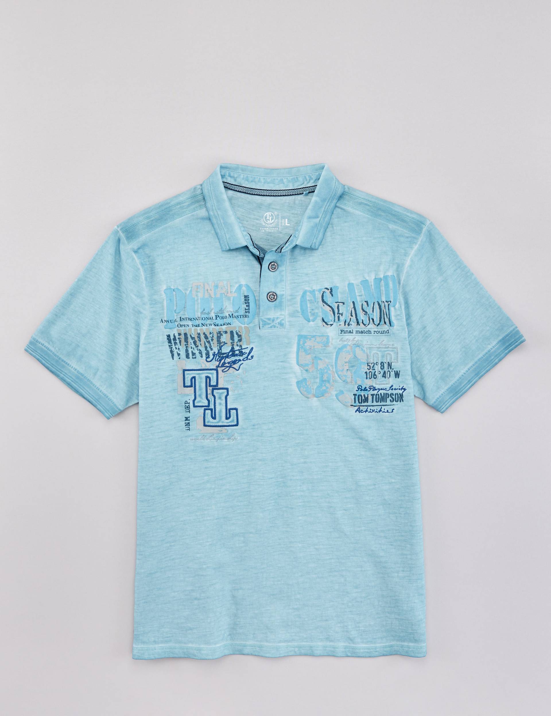 Polo-Shirt: Slub-Jersey/Front-Print von Jeans Fritz
