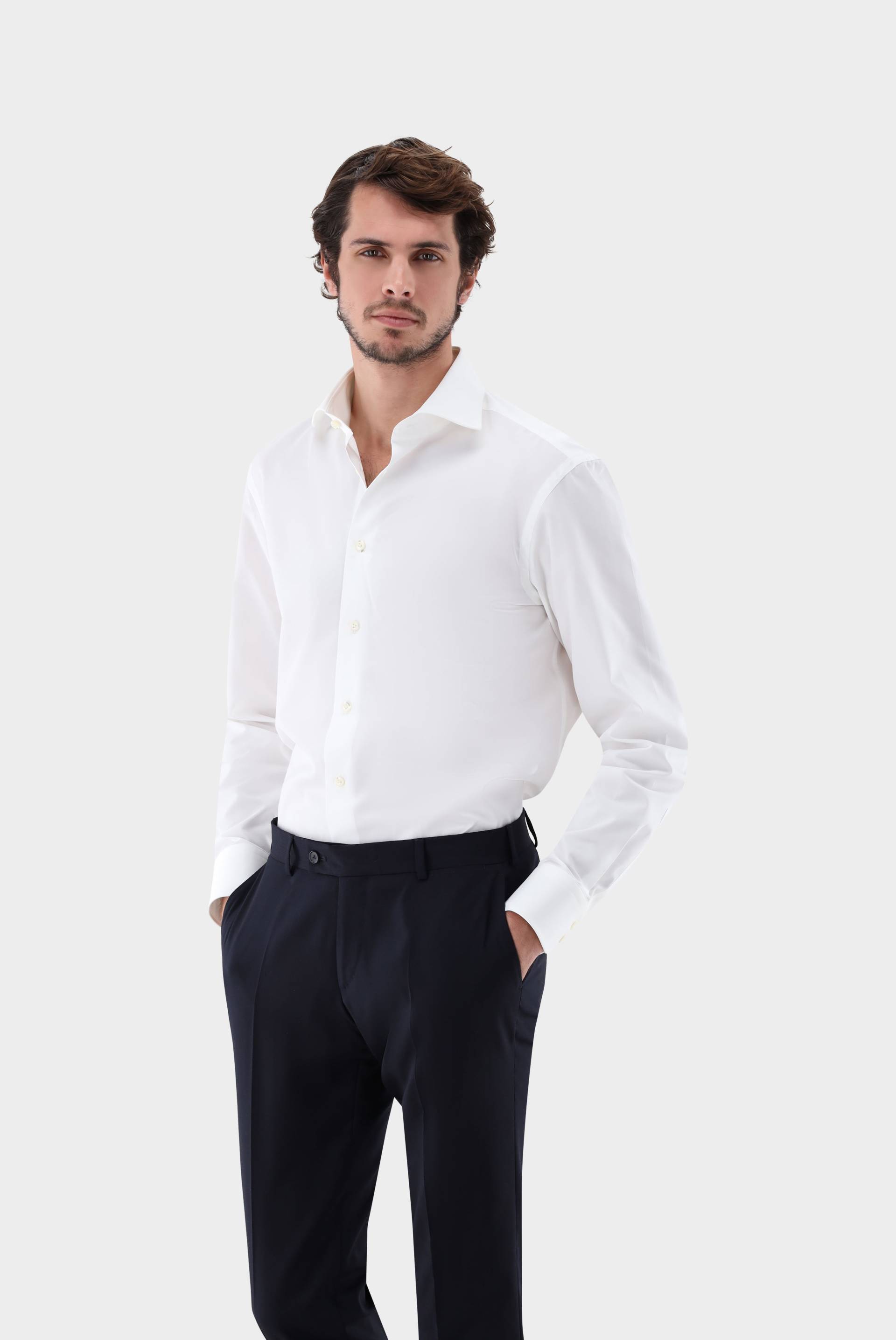 Popeline Hemd Tailor Fit Offwhite von van Laack