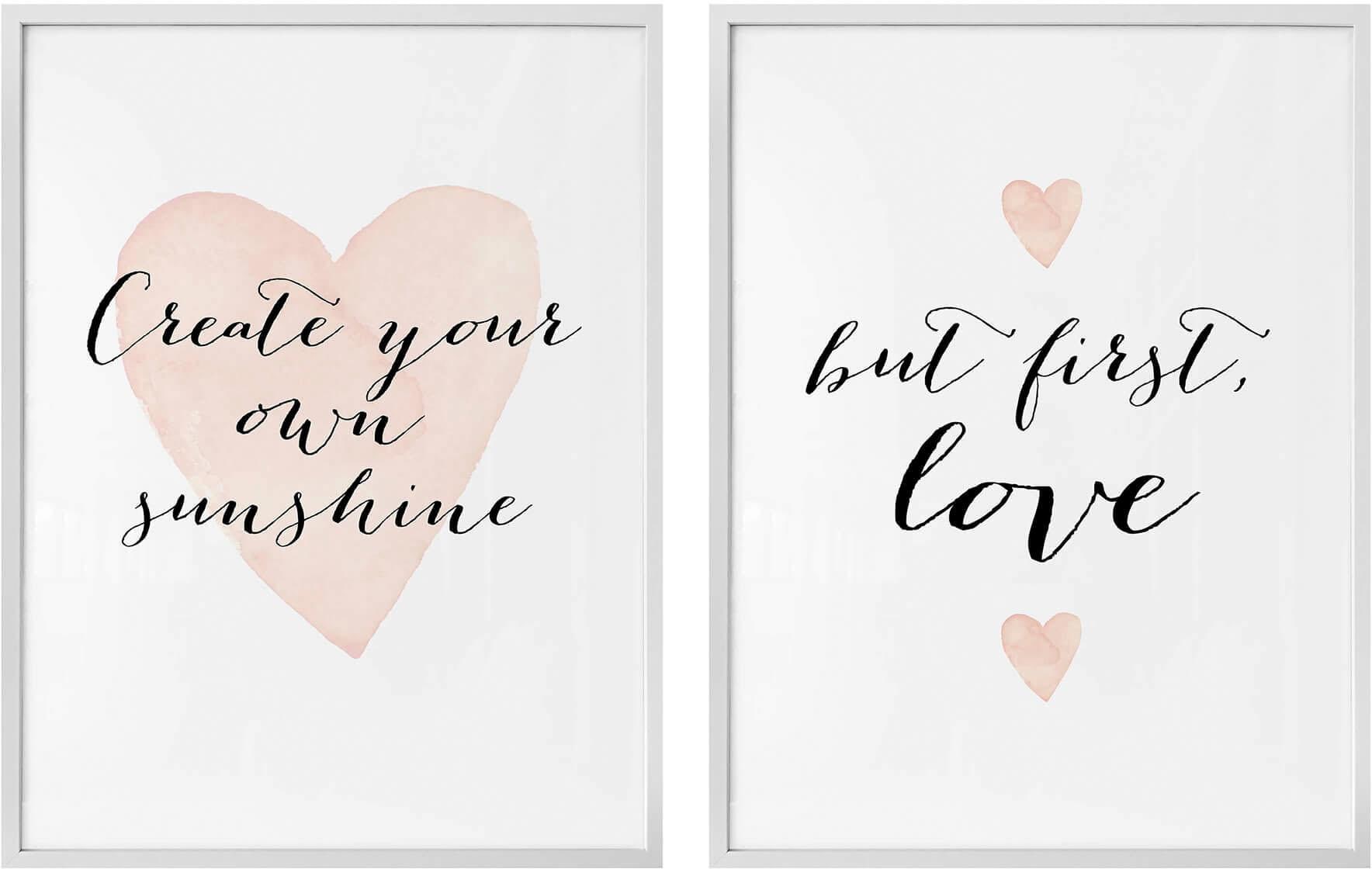 Wall-Art Poster "Confetti and Cream Love is everything", (Set, 2 St.) von Wall-Art