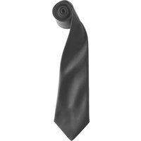 Premier Colours Herren Satin-Clip-Krawatte (2er-Pack) (Dunkelgrau)