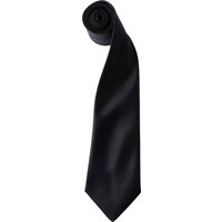 Premier Colours Herren Satin Clip Krawatte (2er Pack) (Schwarz)