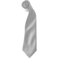 Premier Colours Herren Satin Clip Krawatte (2er Pack) (Silber Grau)