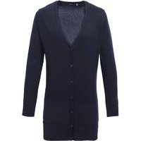 Premier Damen/Damen Langarm Strickjacke mit V-Ausschnitt (Marine)