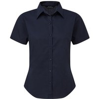 Premier Damen Kurzarm Popeline Bluse / Arbeitshemd (Marineblau)