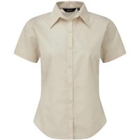 Premier Damen Kurzarm Popeline Bluse / Arbeitshemd (Natur)