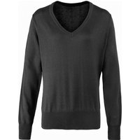 Premier Damen Strickpullover mit V-Ausschnitt (Anthrazit)