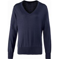Premier Damen Strickpullover mit V-Ausschnitt (Marineblau)