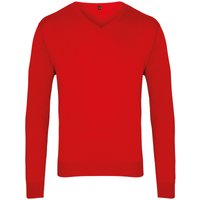 Premier Herren Strick-Pullover mit V-Ausschnitt (Rot)