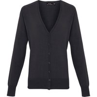 Premier - Strickjacke V-Ausschnitt für Damen (Holzkohle)