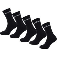 Prince 5er-Pack Tennissocken für Herren, schwarz, gepolstert