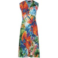 Print Orange Jersey Empire Line Kleid