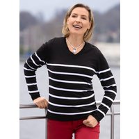 Pullover in sehr weicher Qualität, Schwarz-weiss, Grösse 44