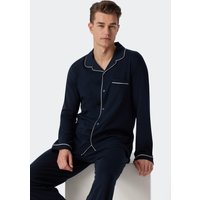 Pyjama lang Interlock dunkelblau - Fine Interlock 58 von Schiesser